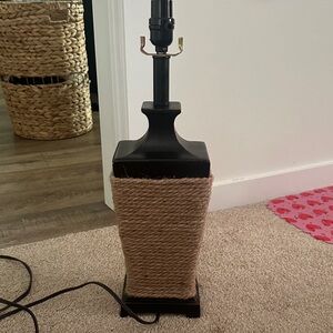 Black and Tan Rope Wrapped Table Lamp